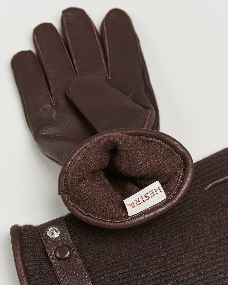 Men | Gloves | Hestra | Christopher Cashmere/Elkskin Glove Espresso