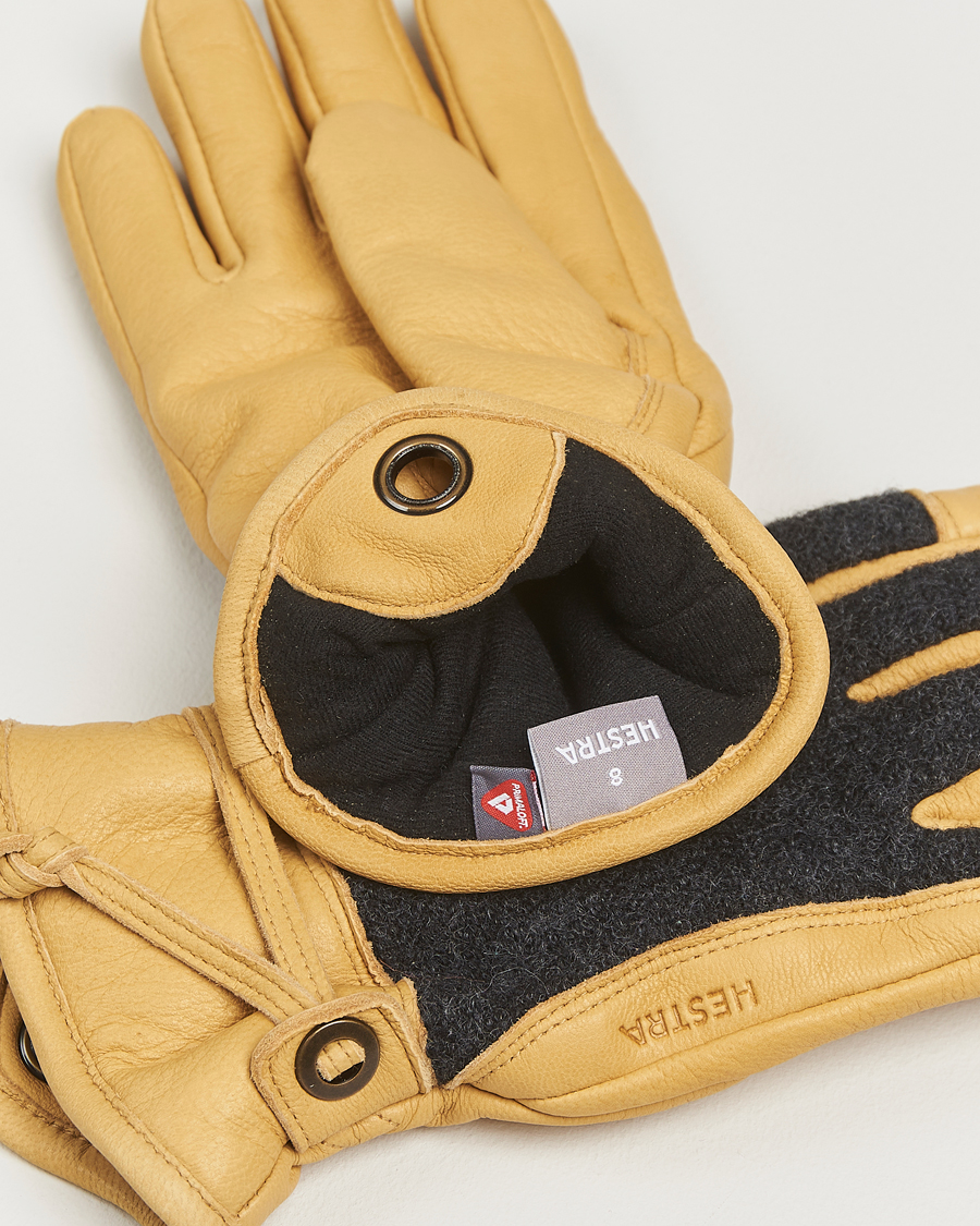 Men | Gloves | Hestra | Daniel Wool/Goat Leather Glove Charcoal/Tan