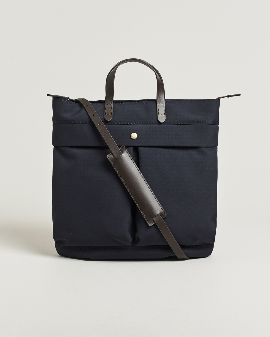 Men | Bags | Mismo | M/S Helmet Tote Bag Navy/Dark Brown