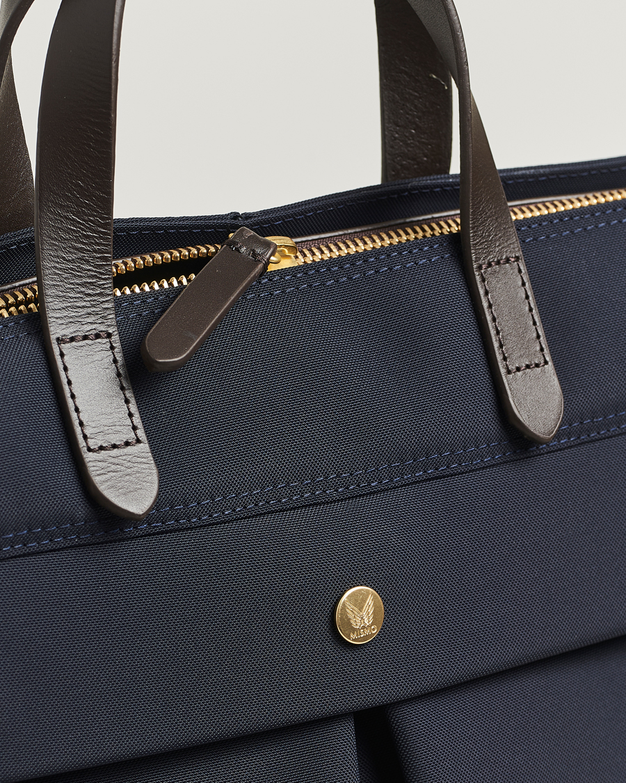 Men | Bags | Mismo | M/S Helmet Tote Bag Navy/Dark Brown