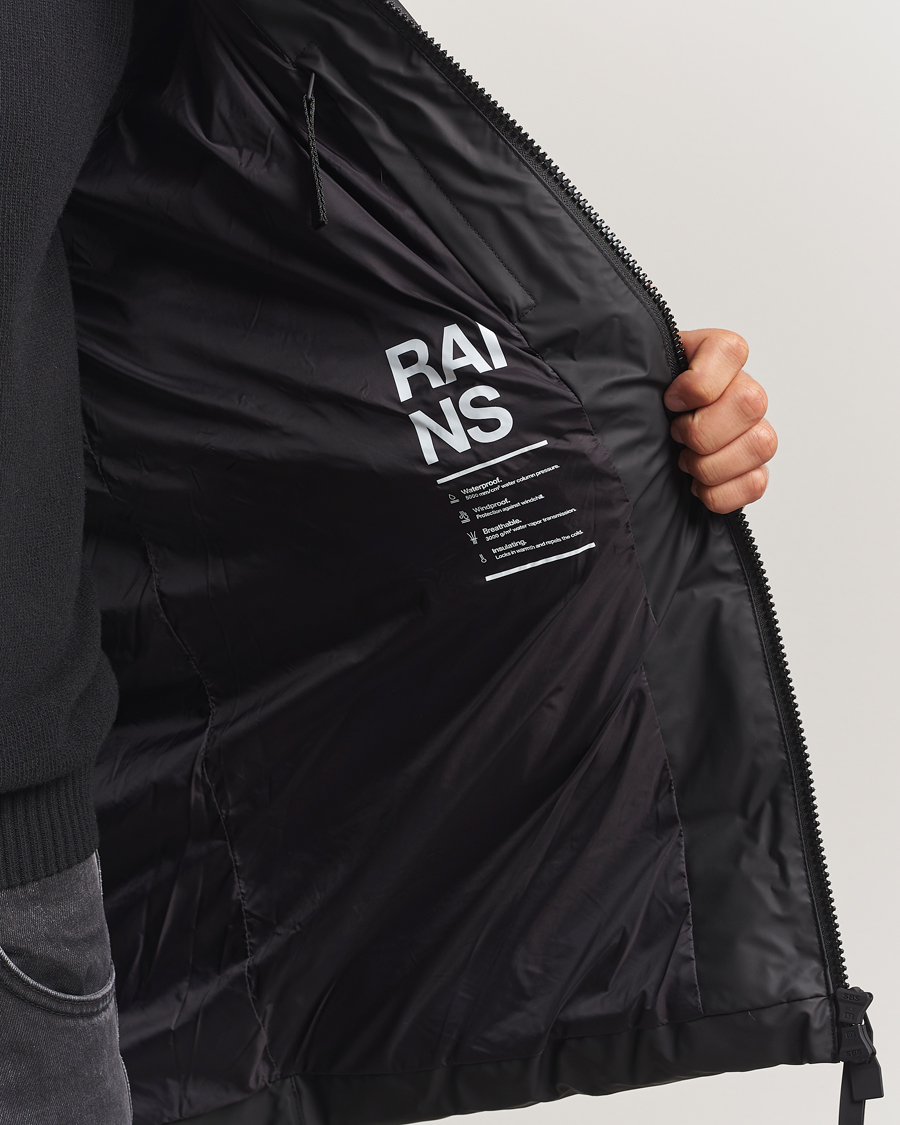Men | Coats & Jackets | RAINS | Alta Long Puffer Cargo Jacket Black
