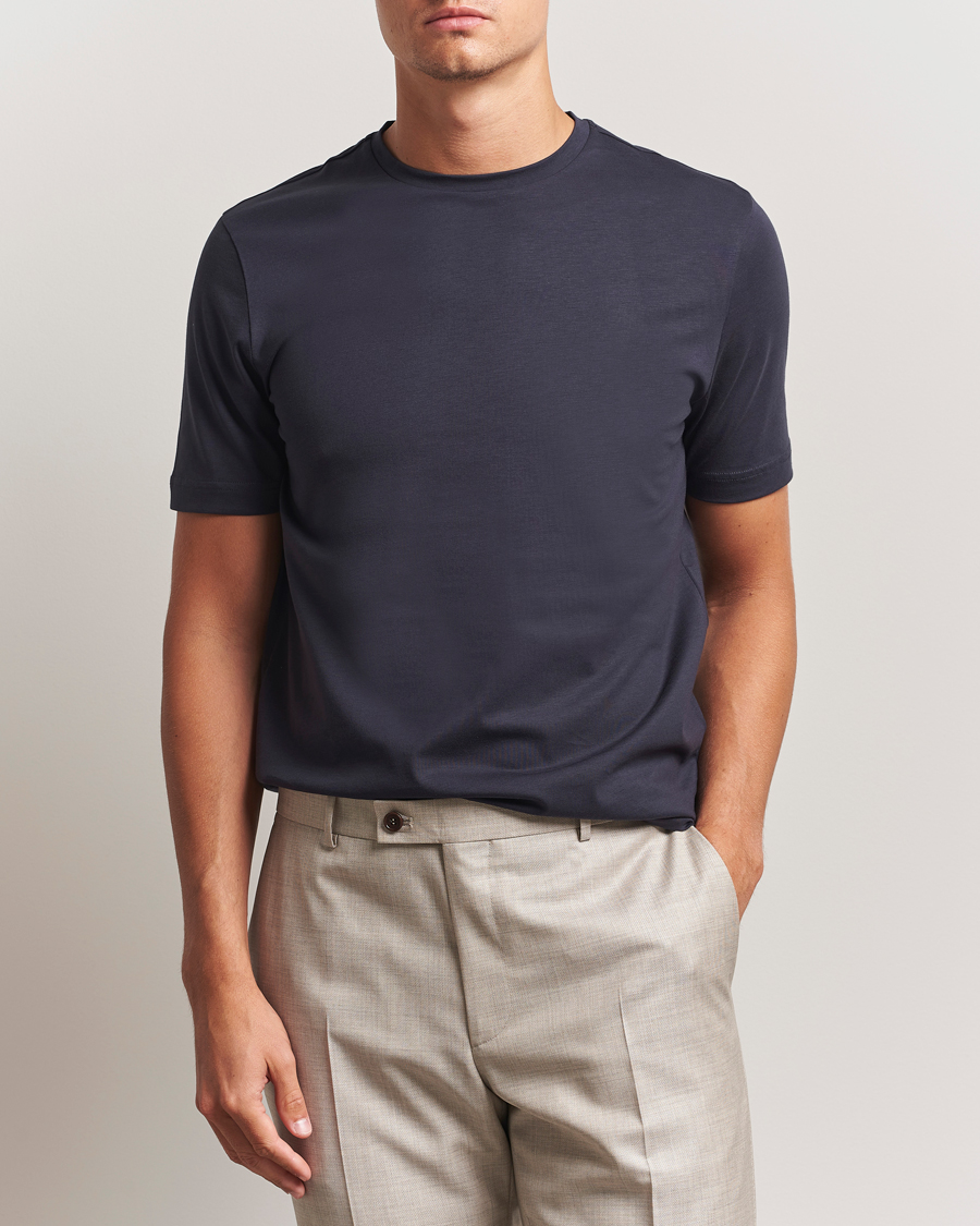 Men | T-Shirts | Stenströms | Supima Cotton T-Shirt Navy
