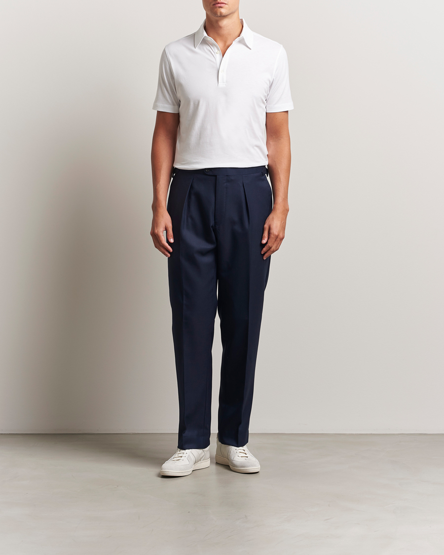 Men | Polo Shirts | Stenströms | Supima Cotton Polo Shirt White