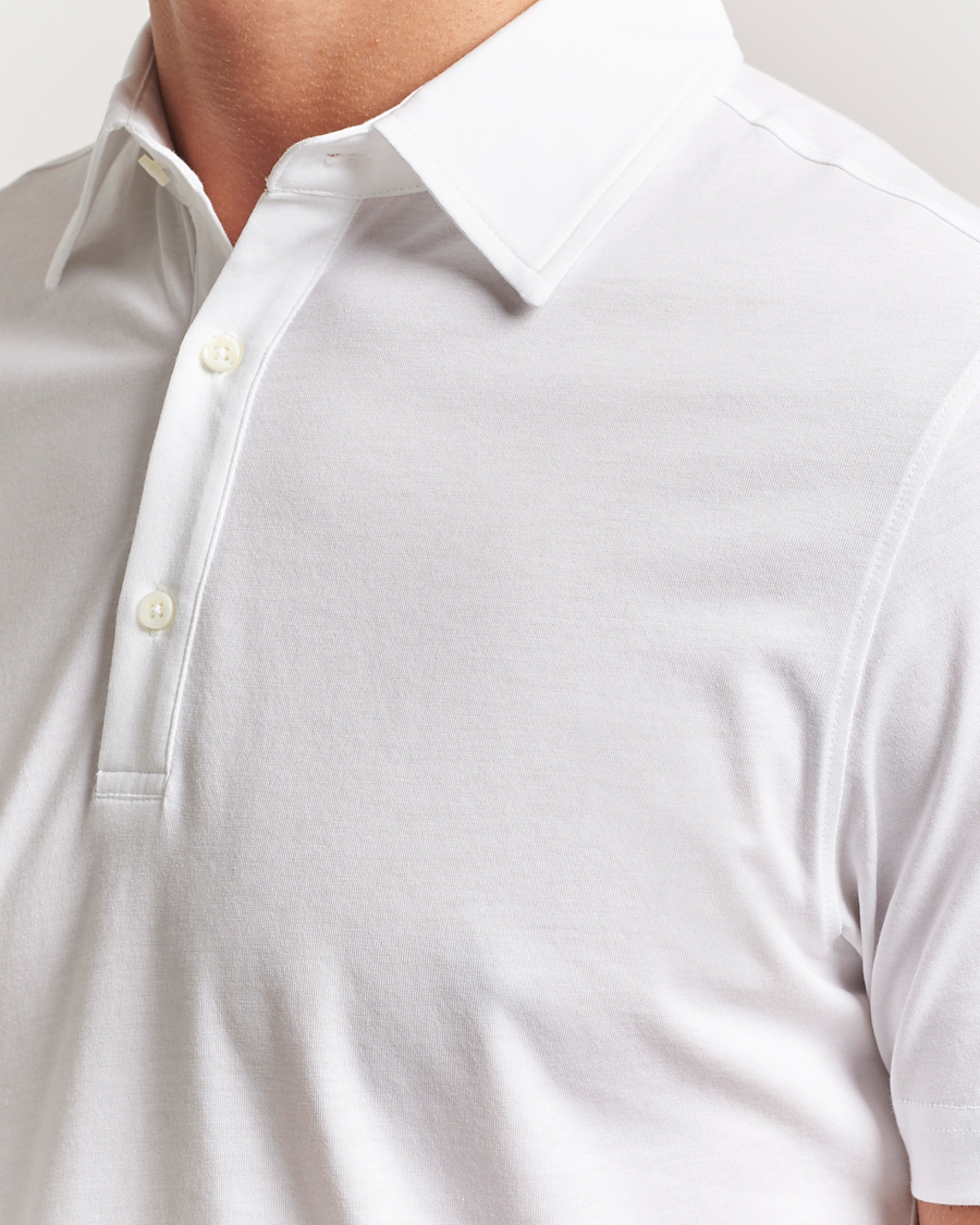 Men | Polo Shirts | Stenströms | Supima Cotton Polo Shirt White