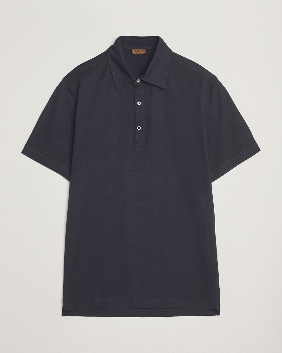 Men | Polo Shirts | Stenströms | Supima Cotton Polo Shirt Navy