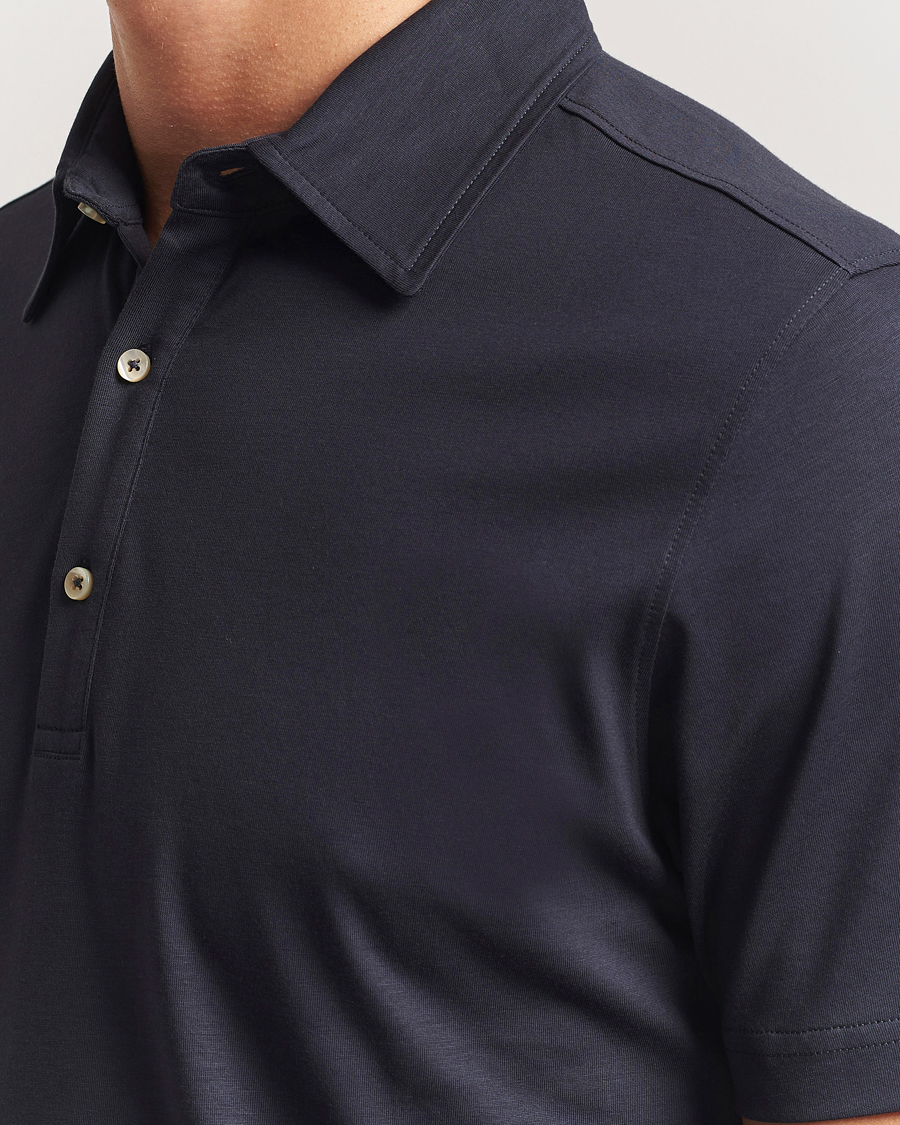 Men | Polo Shirts | Stenströms | Supima Cotton Polo Shirt Navy