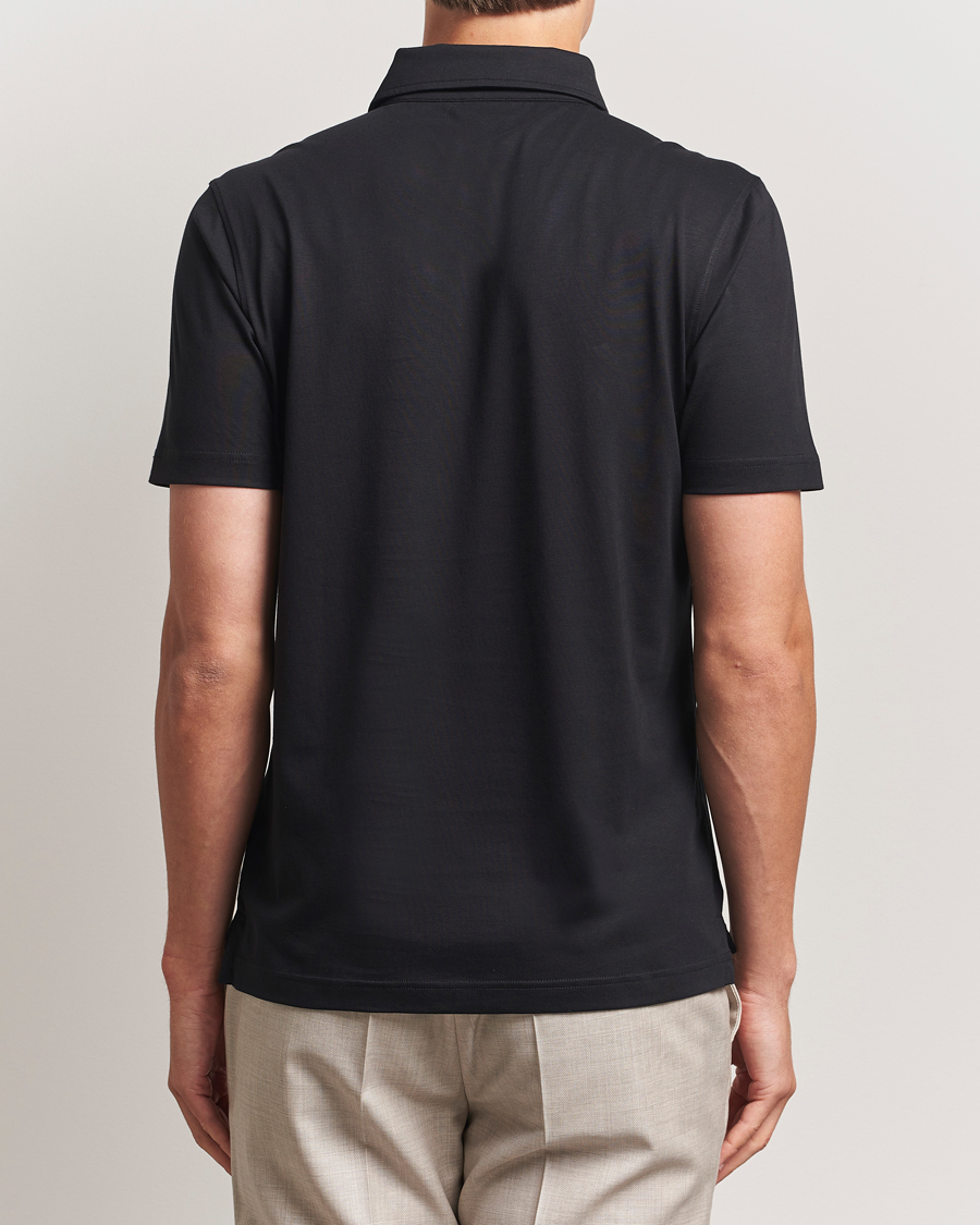 Men | Polo Shirts | Stenströms | Supima Cotton Polo Shirt Black
