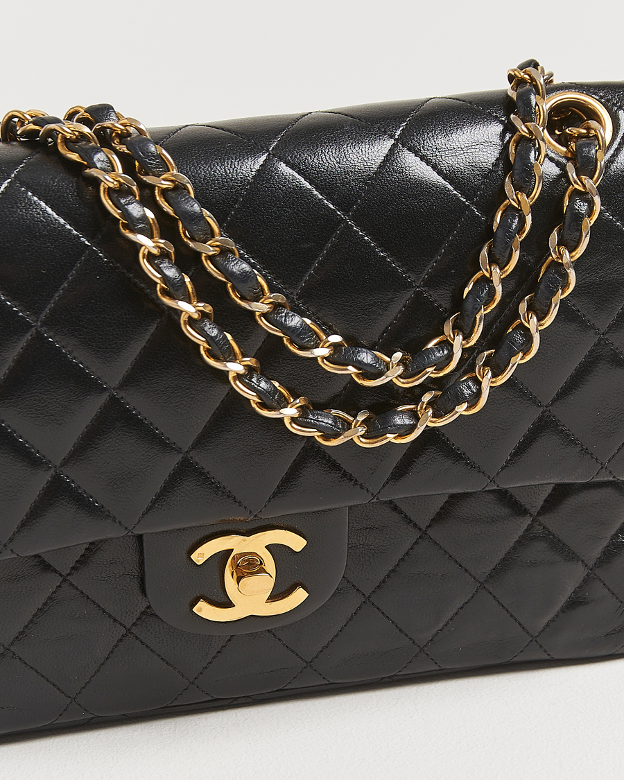 Men | Gifts for Her | Chanel Pre-Owned | Classic Double Flap Medium Lambskin Black