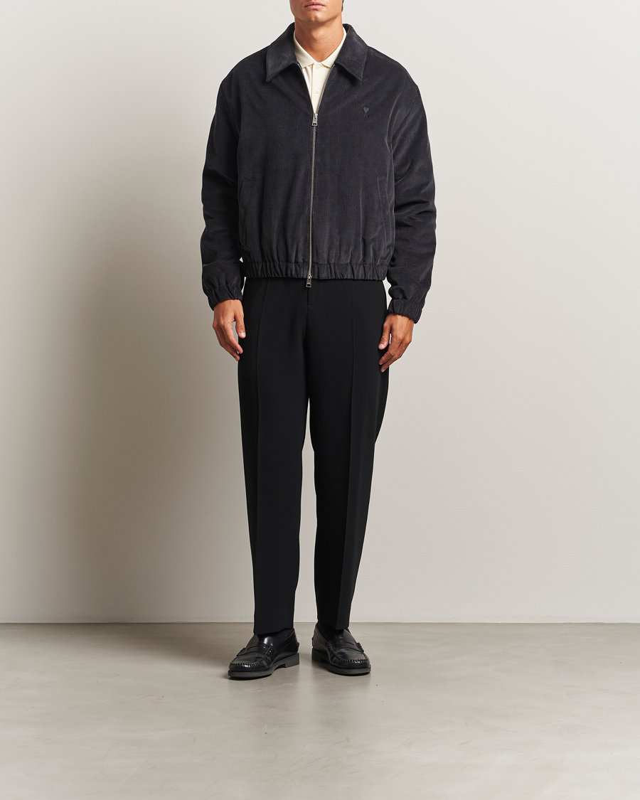 Men | Coats & Jackets | AMI | Light Padded Fine Corduroy Jacket Anthracite