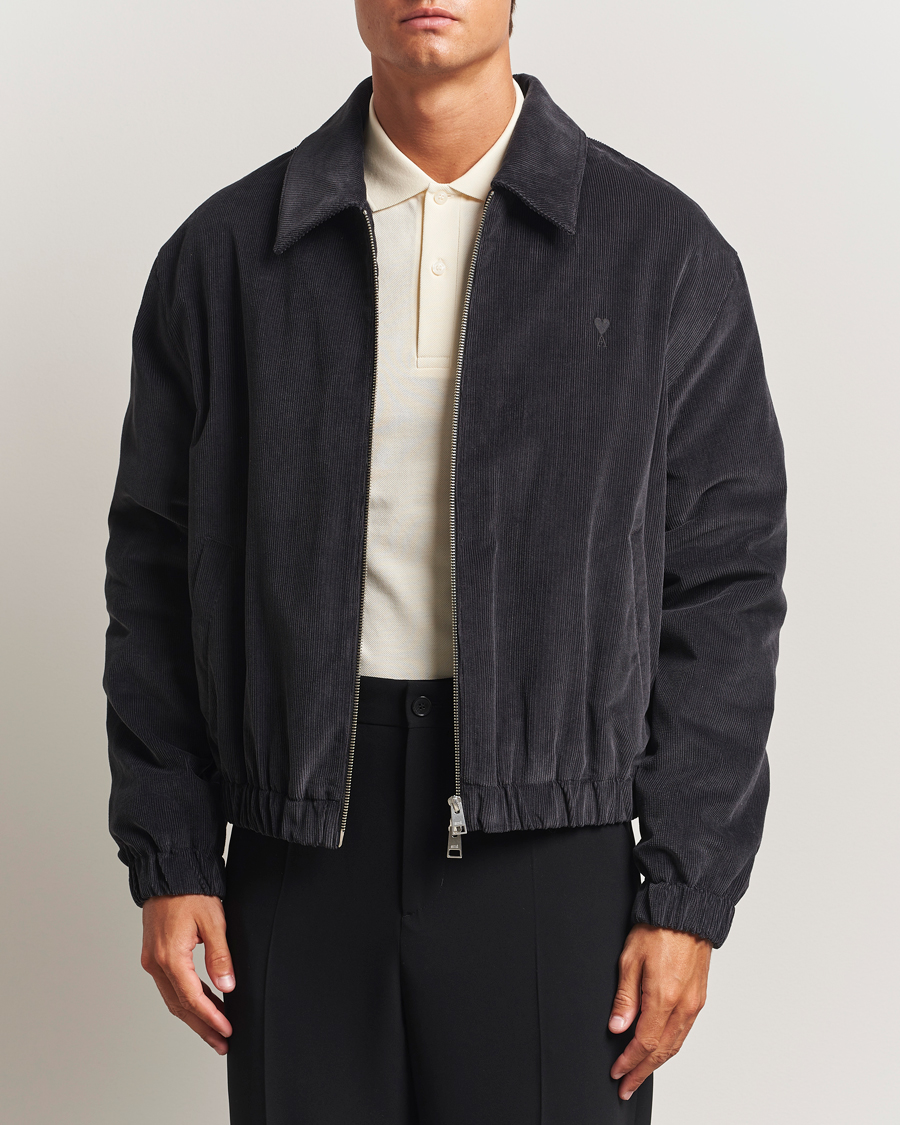 Men | Coats & Jackets | AMI | Light Padded Fine Corduroy Jacket Anthracite