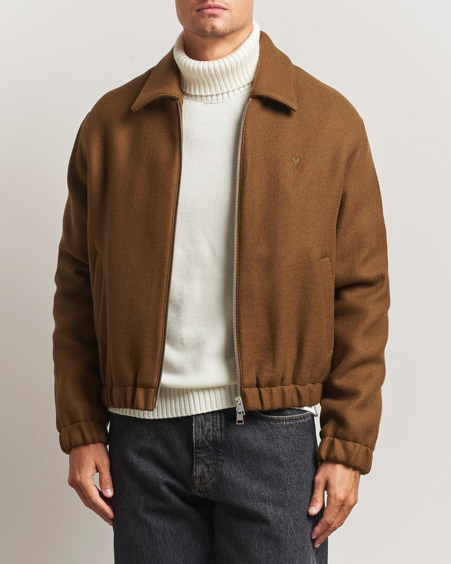 Men | Coats & Jackets | AMI | Boiled Wool Jacket Noisette