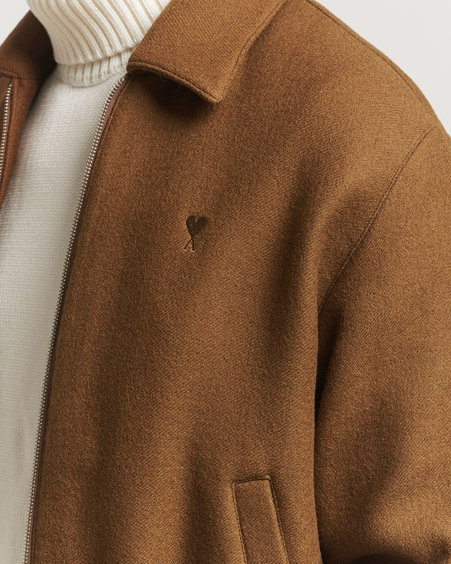 Men | Coats & Jackets | AMI | Boiled Wool Jacket Noisette
