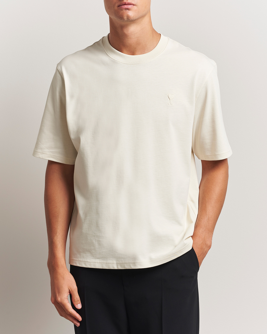 Men | T-Shirts | AMI | Tonal Heart Logo T-Shirt Ivory