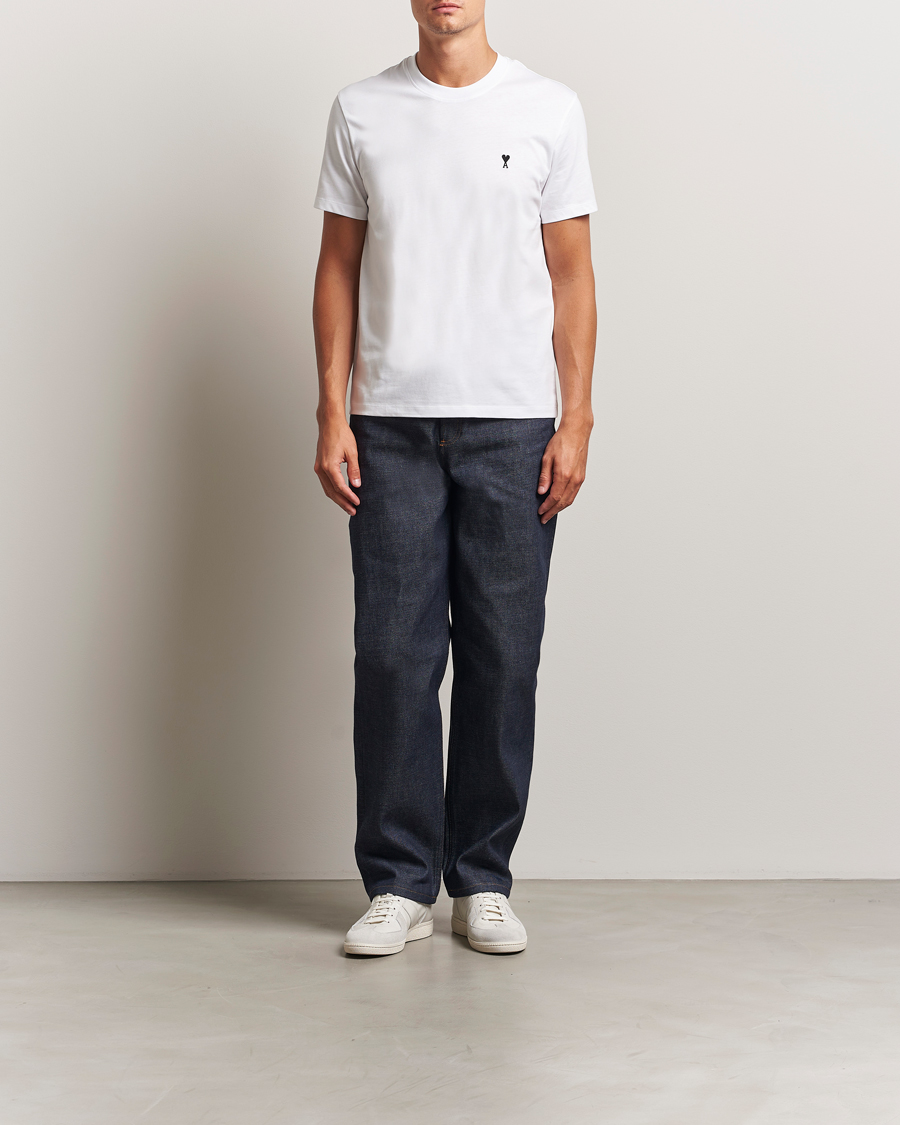 Men | T-Shirts | AMI | Contrast Heart Logo T-Shirt White