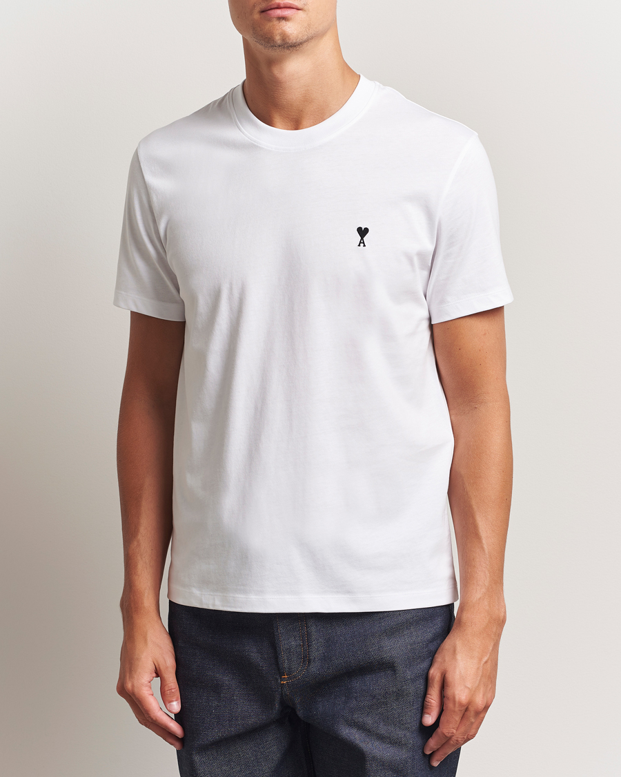 Men | T-Shirts | AMI | Black Heart Logo T-Shirt White