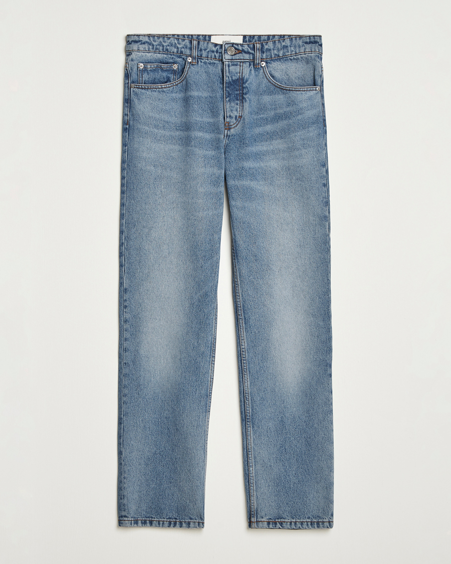 Men | Trousers | AMI | Classic Fit Jeans Used Blue
