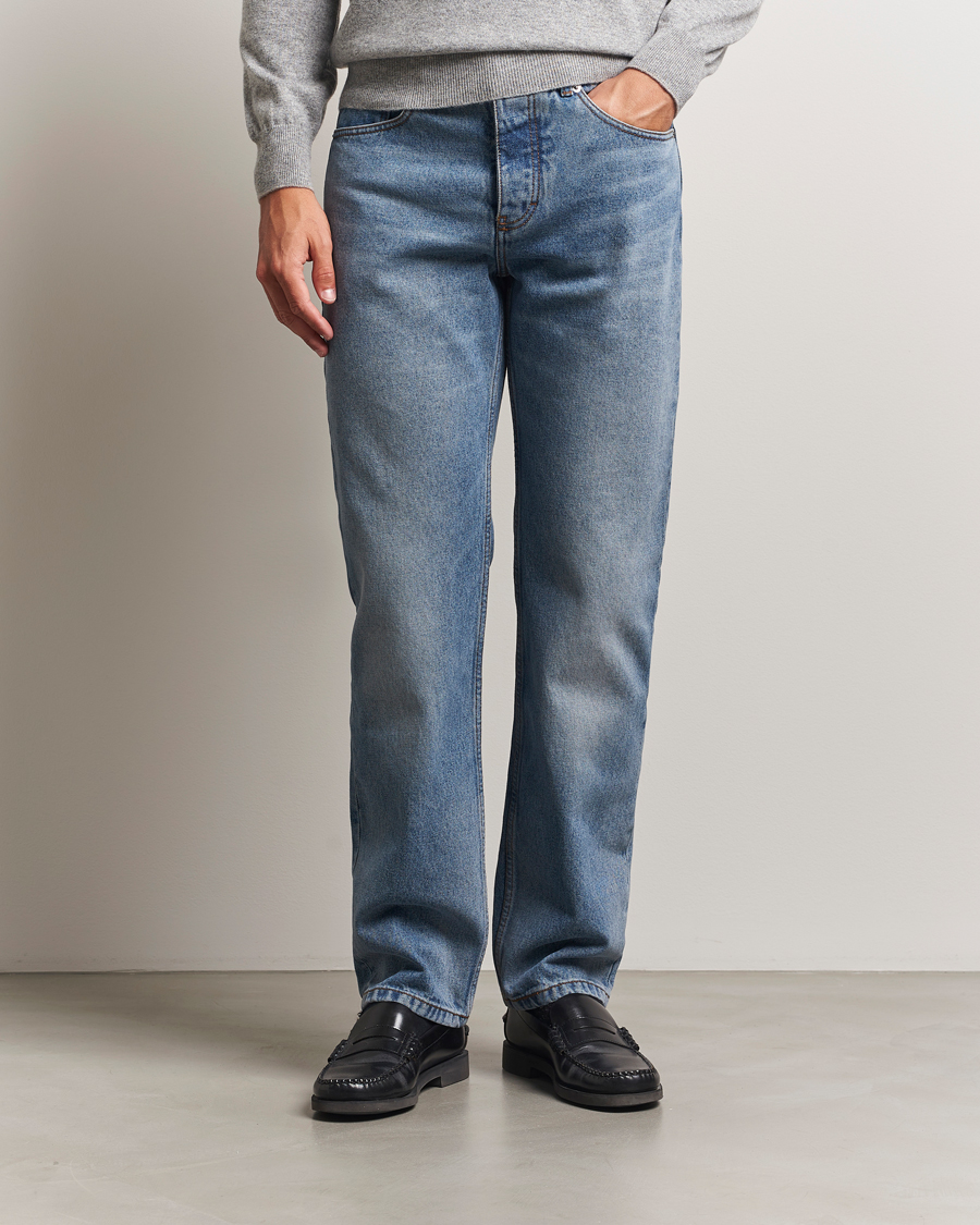Men | Trousers | AMI | Classic Fit Jeans Used Blue