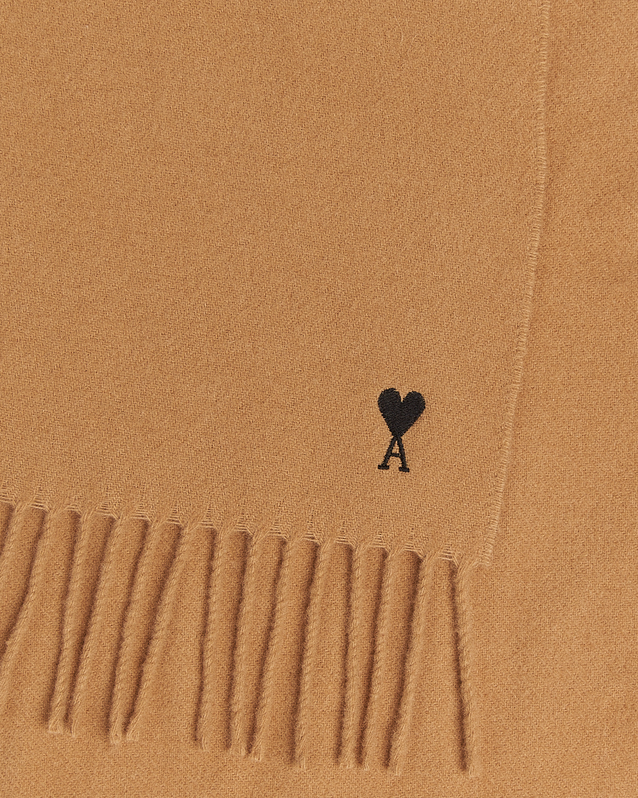 Men | AMI Heart Logo Scarf Camel | AMI | Heart Logo Scarf Camel