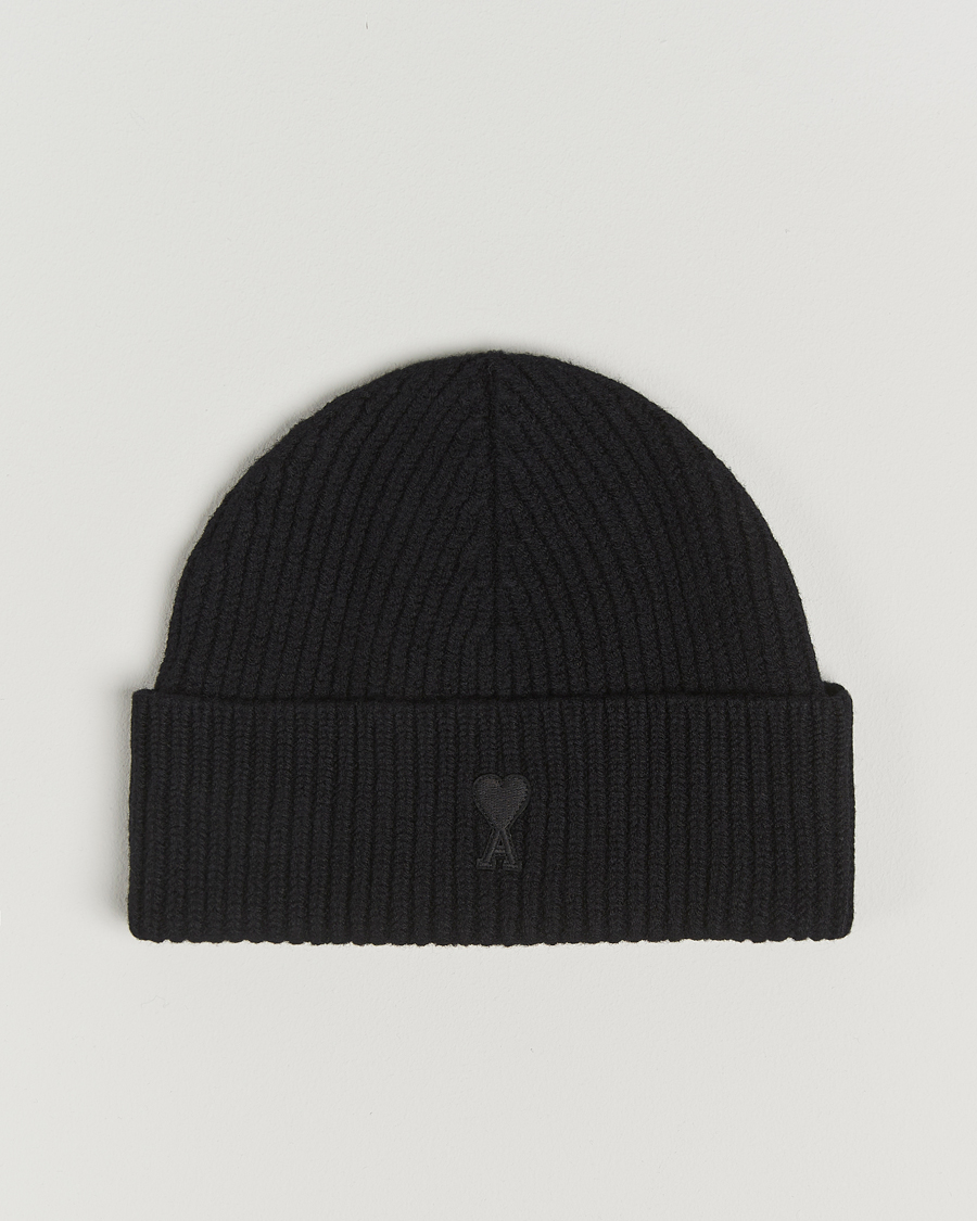 Men | Beanies | AMI | Heart Logo Beanie Black