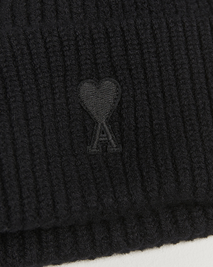 Men | Beanies | AMI | Heart Logo Beanie Black