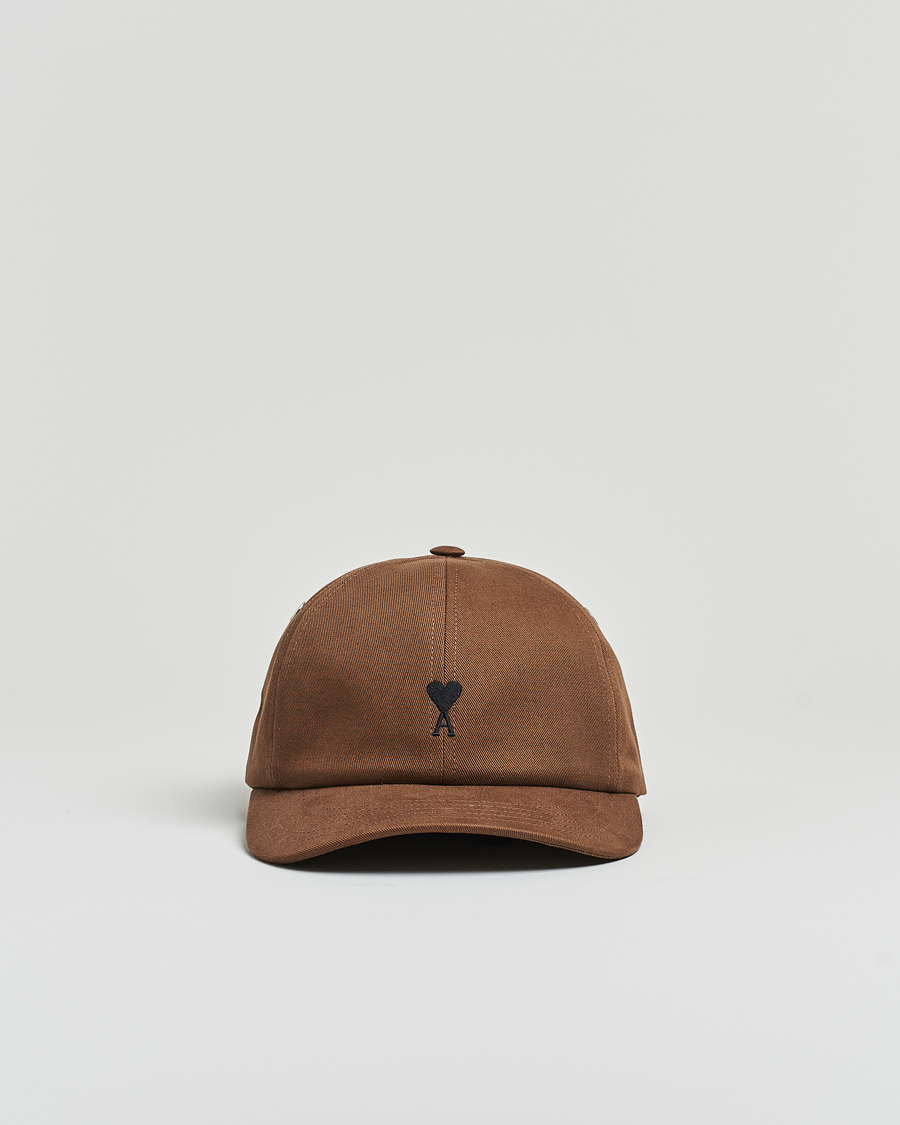 Men | Hats & Caps | AMI | Black Heart Logo Cap Noisette