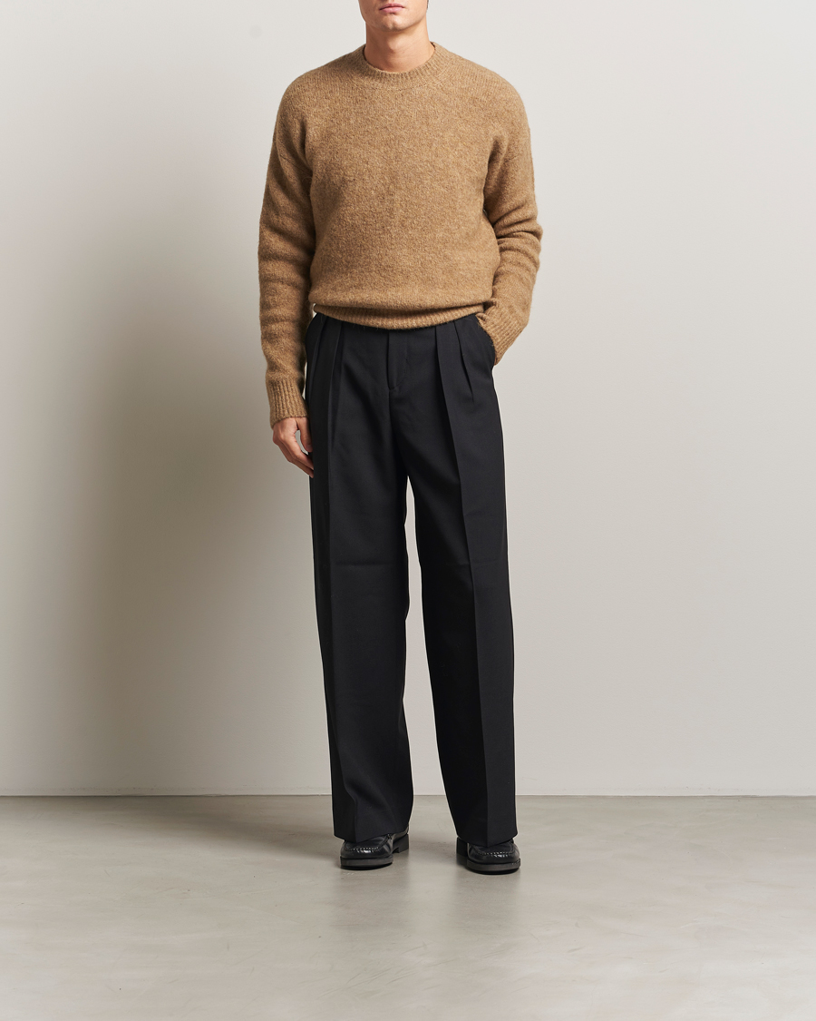 Men | Sweaters & Knitwear | AMI | Signature Alpaca Knitted Sweater Camel