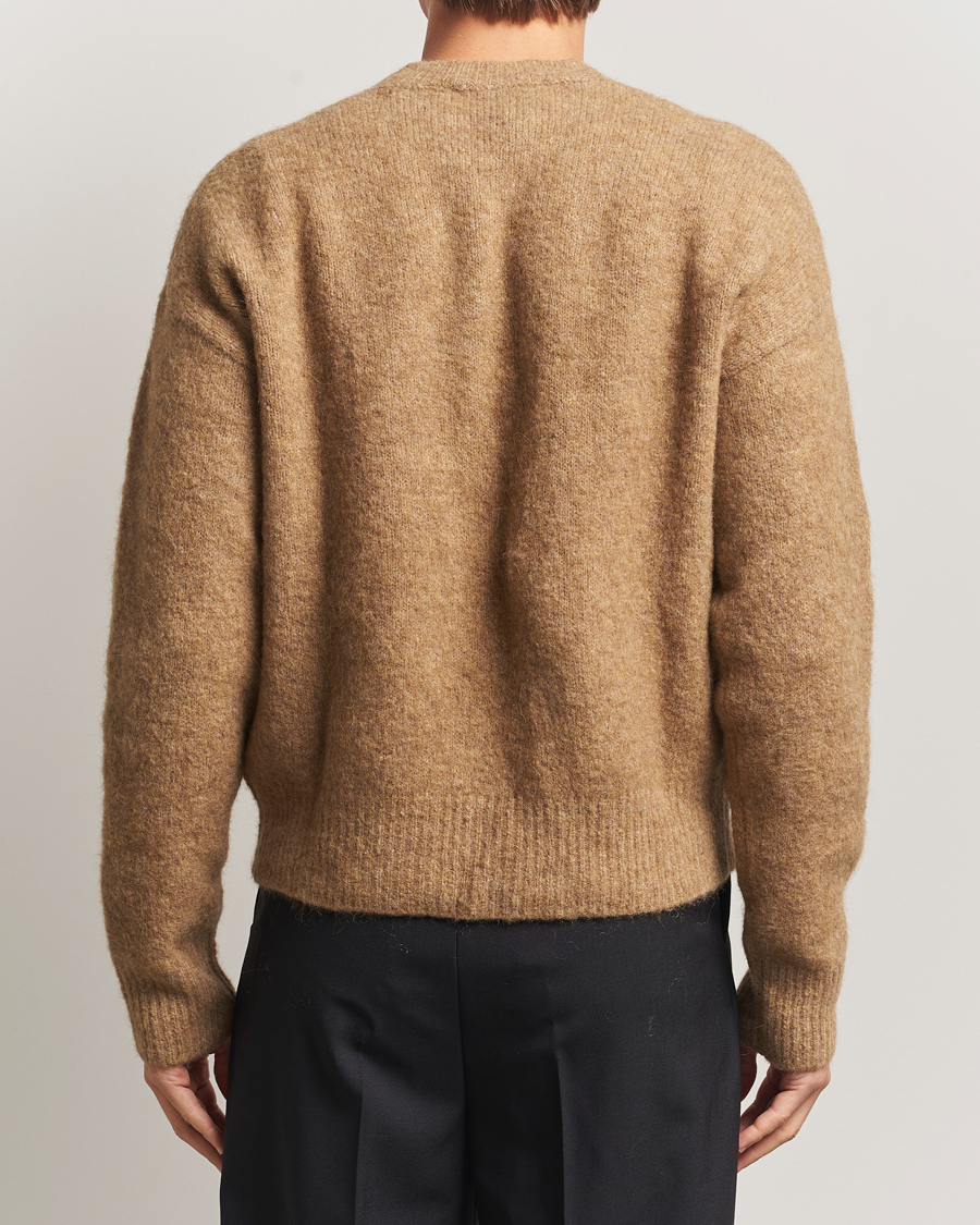 Men | Sweaters & Knitwear | AMI | Signature Alpaca Knitted Sweater Camel