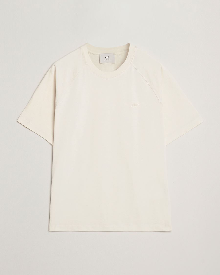 Men | T-Shirts | AMI | Signature Logo T-Shirt Ivory