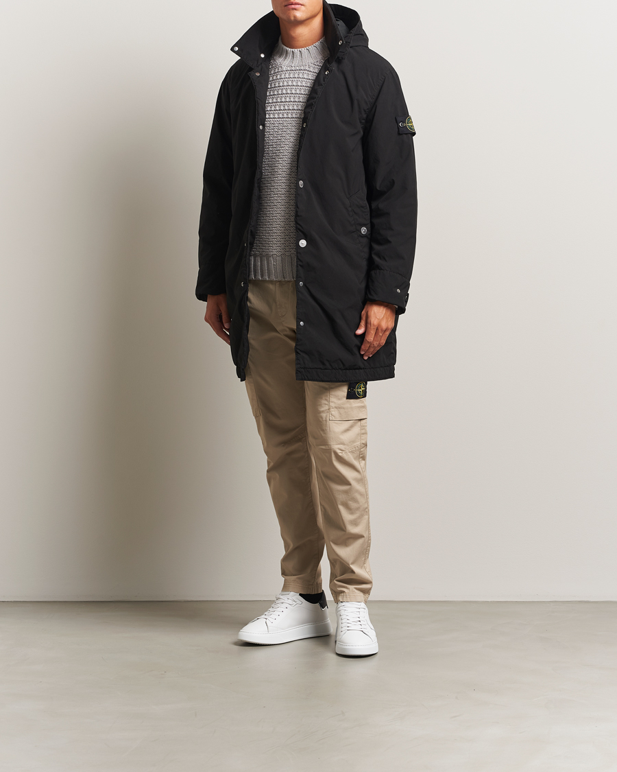Men | Coats & Jackets | Stone Island | Light Compact Padded Hood Coat Black