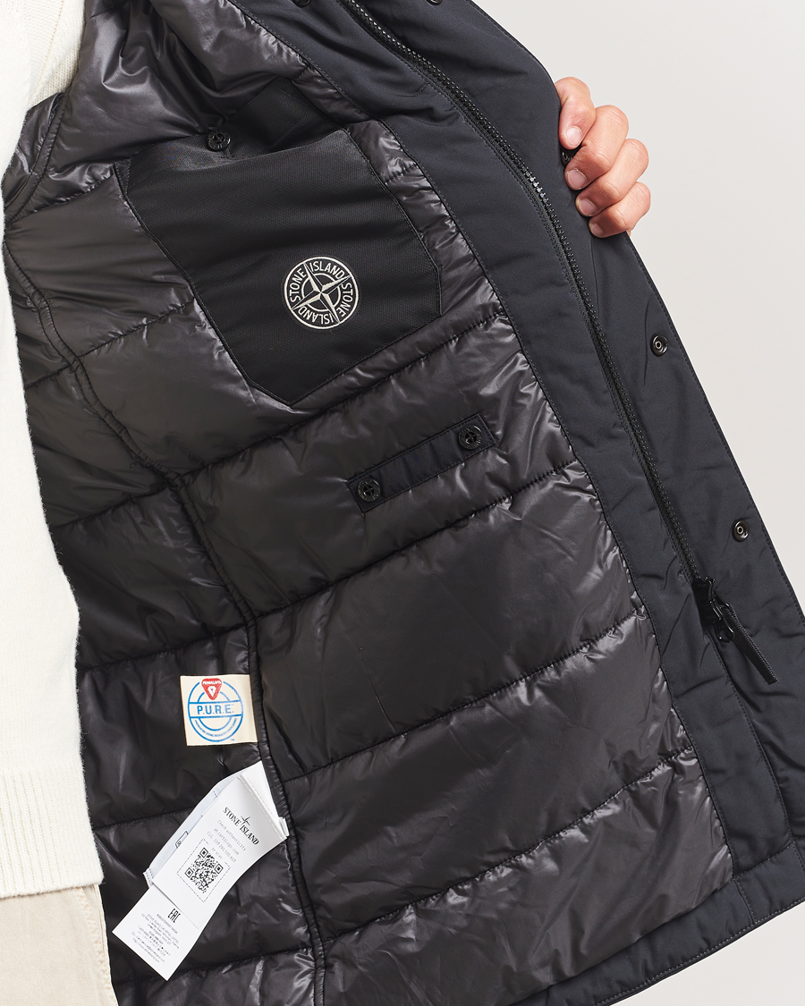 Men | Coats & Jackets | Stone Island | Micro Twill Primaloft Padded Coat Black