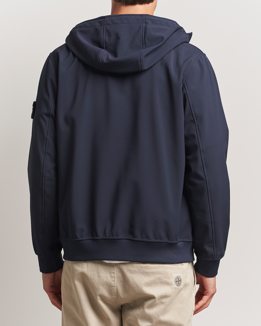 Men | Coats & Jackets | Stone Island | Soft Shell Re-Dyed Lined Hood Jacket Navy