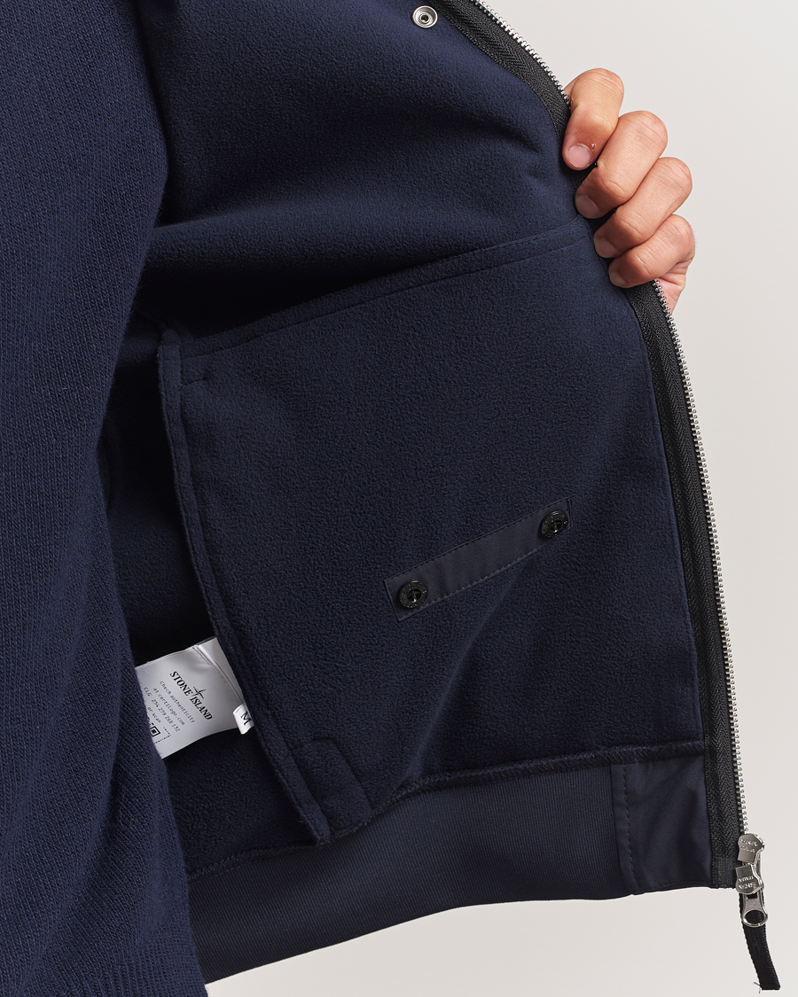 Men | Coats & Jackets | Stone Island | Soft Shell Re-Dyed Lined Hood Jacket Navy