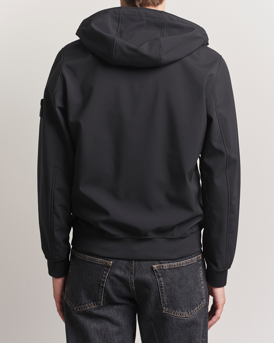Men | Coats & Jackets | Stone Island | Soft Shell Re-Dyed Lined Hood Jacket Black