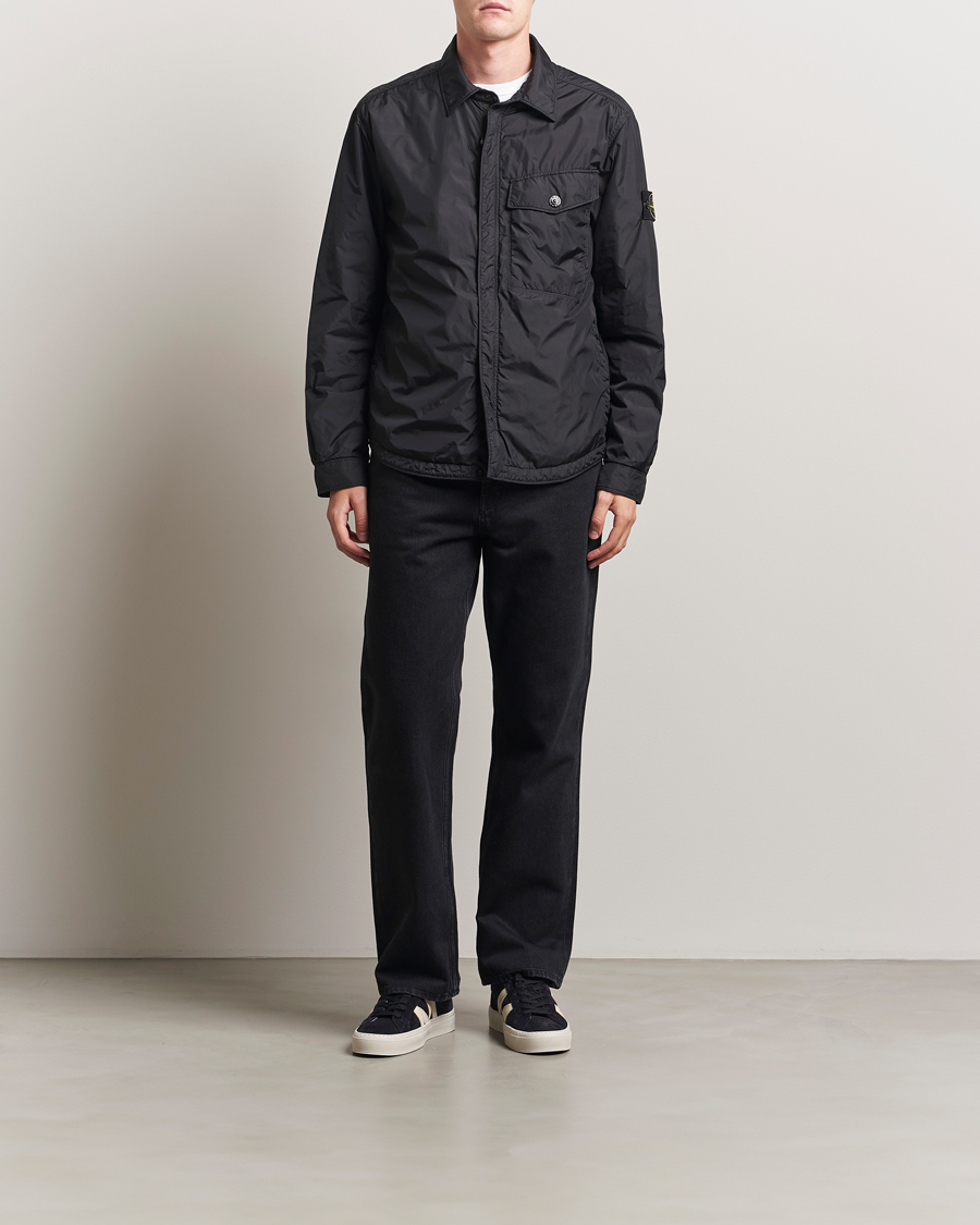 Men | Coats & Jackets | Stone Island | Crinkle Reps Padded Shirt Jacket Black