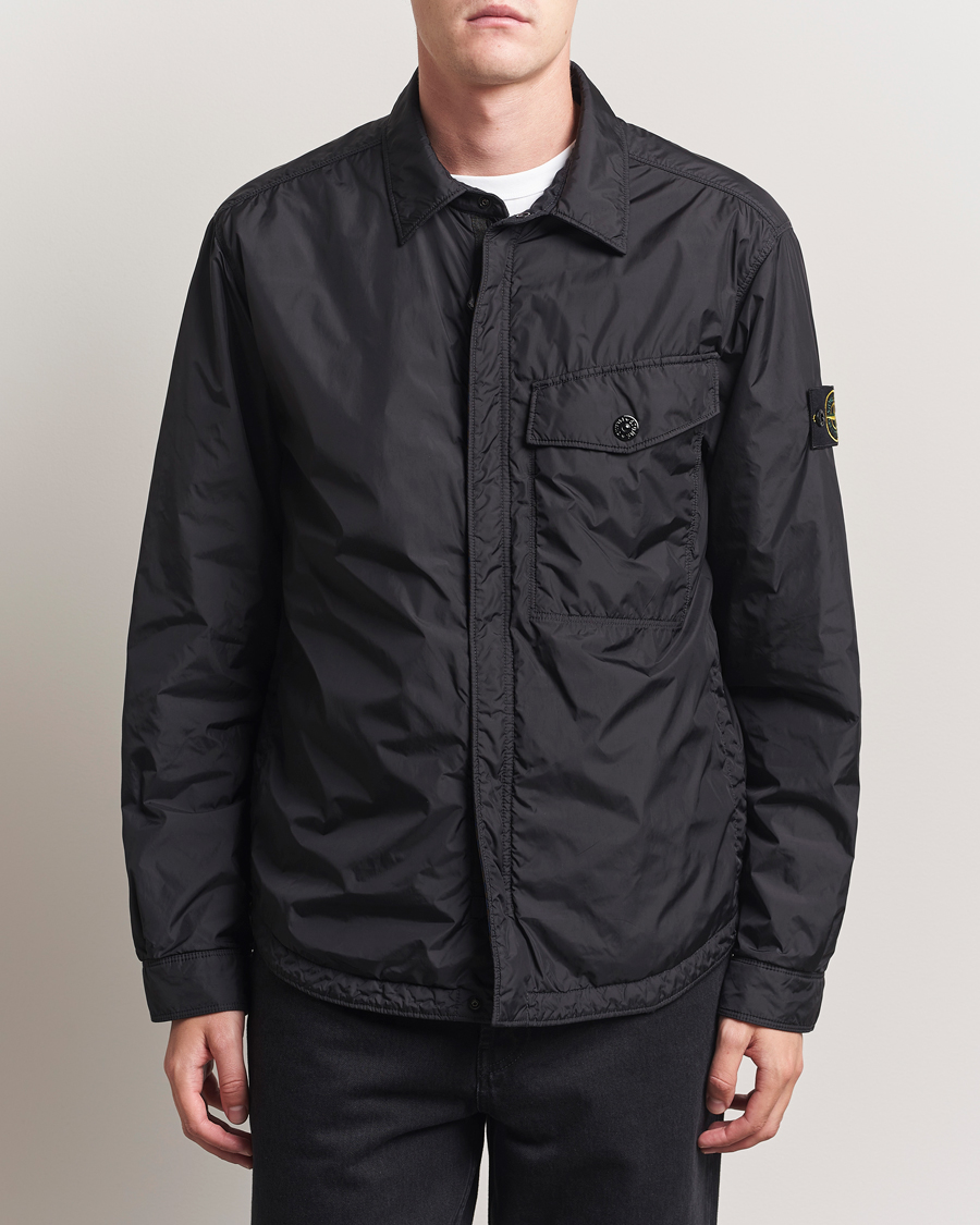 Men | Coats & Jackets | Stone Island | Crinkle Reps Padded Shirt Jacket Black
