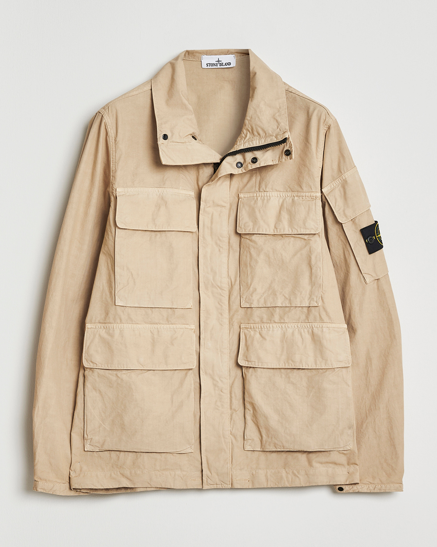 Men | Coats & Jackets | Stone Island | Canvas Weave Cotton Field Jacket Beige