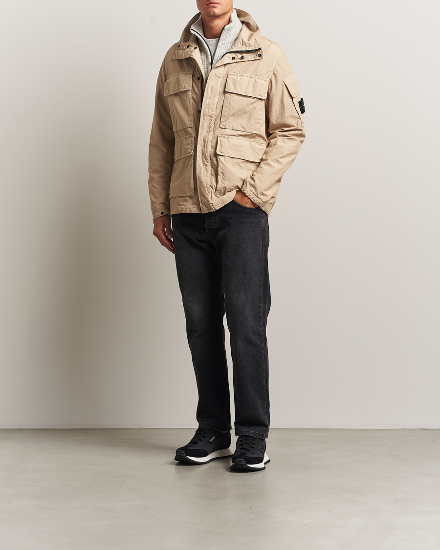 Men | Coats & Jackets | Stone Island | Canvas Weave Cotton Field Jacket Beige