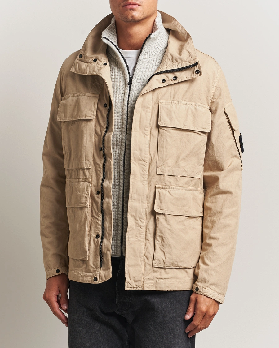 Men | Coats & Jackets | Stone Island | Canvas Weave Cotton Field Jacket Beige