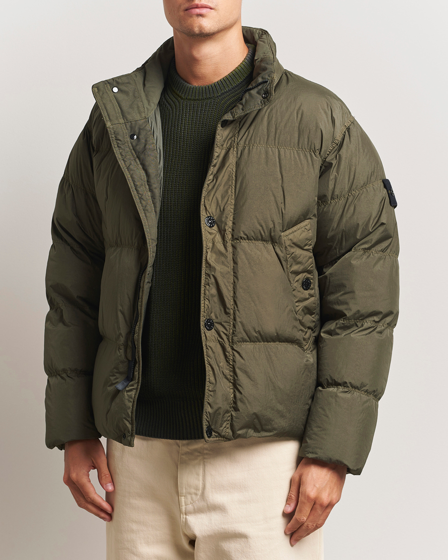 Men | Coats & Jackets | Stone Island | Crinkle Reps Down Jacket Military Green