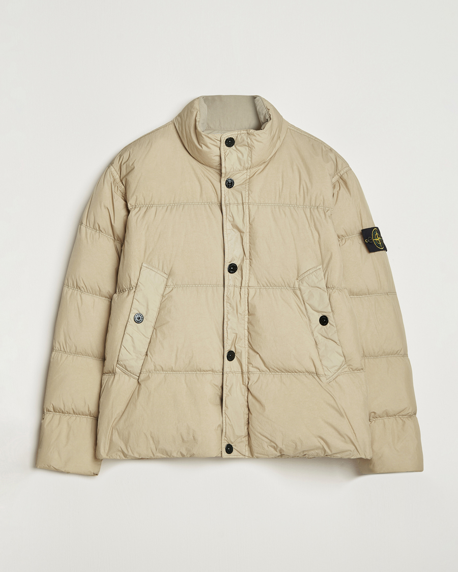 Men | Coats & Jackets | Stone Island | Crinkle Reps Down Jacket Beige