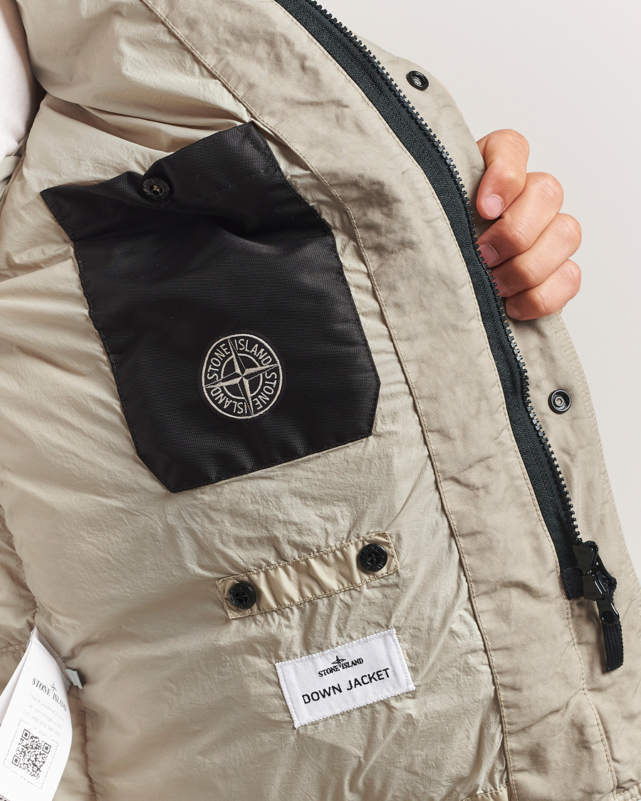 Men | Coats & Jackets | Stone Island | Crinkle Reps Down Jacket Beige
