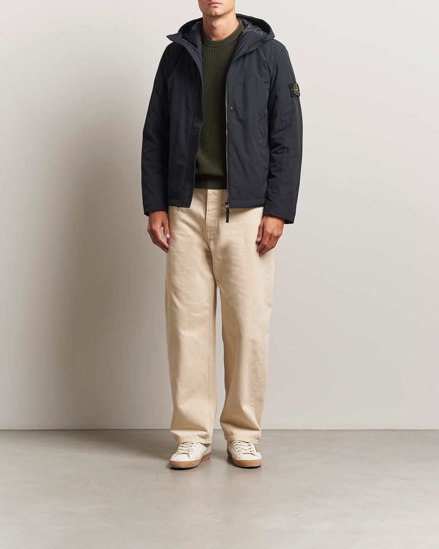 Men | Coats & Jackets | Stone Island | Micro Twill Primaloft Padded Hood Jacket Black