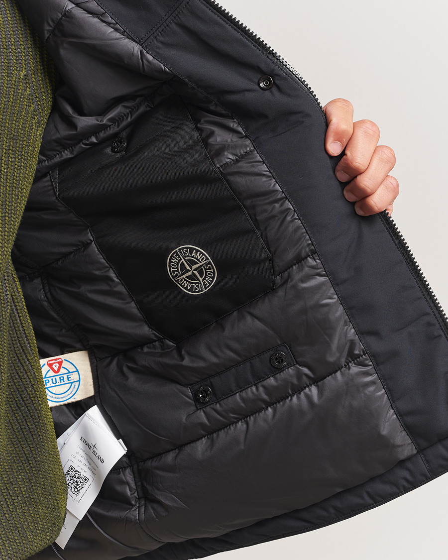 Men | Coats & Jackets | Stone Island | Micro Twill Primaloft Padded Hood Jacket Black