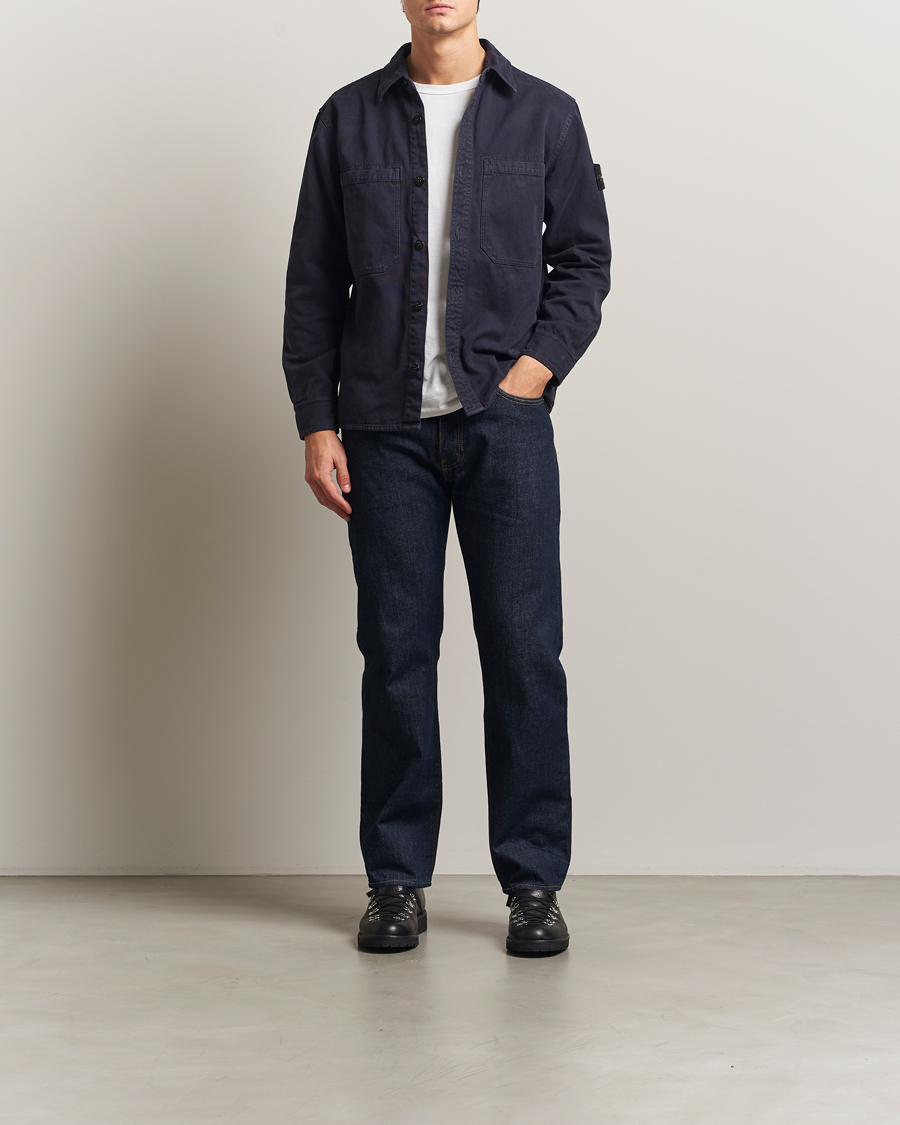 Men | Shirts | Stone Island | Organic Panama Cotton Overshirt Ink