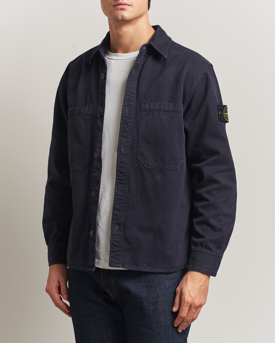Men | Shirts | Stone Island | Organic Panama Cotton Overshirt Ink