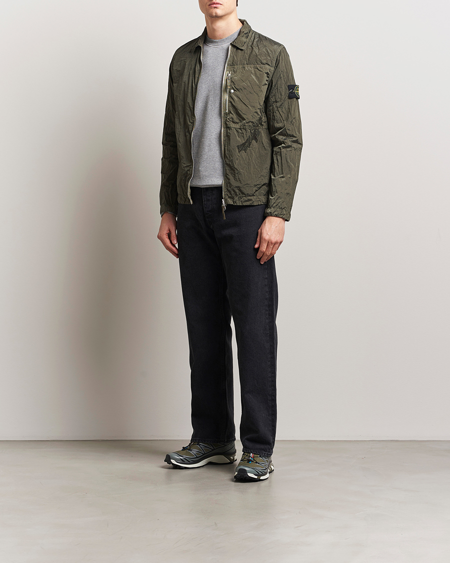Men | Shirts | Stone Island | Nylon Metal Zip Overshirt Military Green