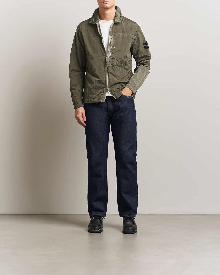 Men | Shirts | Stone Island | Nylon Metal Zip Overshirt Military Green