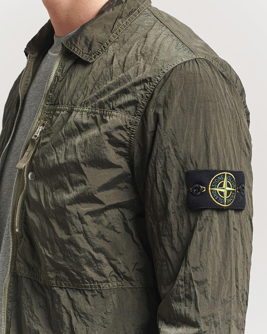 Men | Shirts | Stone Island | Nylon Metal Zip Overshirt Military Green