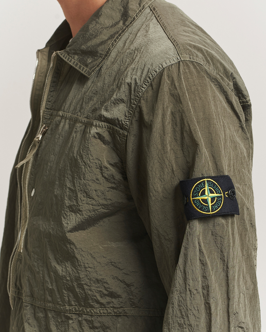 Men | Shirts | Stone Island | Nylon Metal Zip Overshirt Military Green