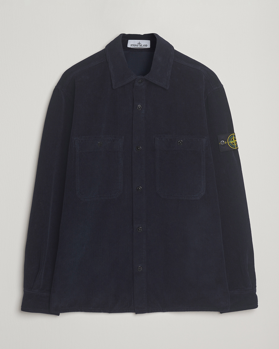Men | Shirts | Stone Island | Organic Cotton Cord Overshirt Navy